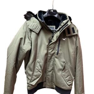 Hollister coat, olive green with black lining, men’s medium